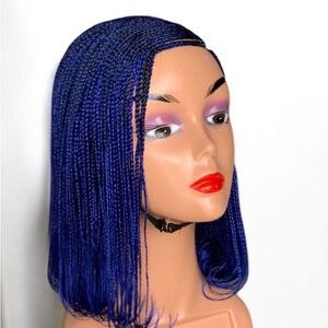 C-cut Cornrow Blue Braided Wig